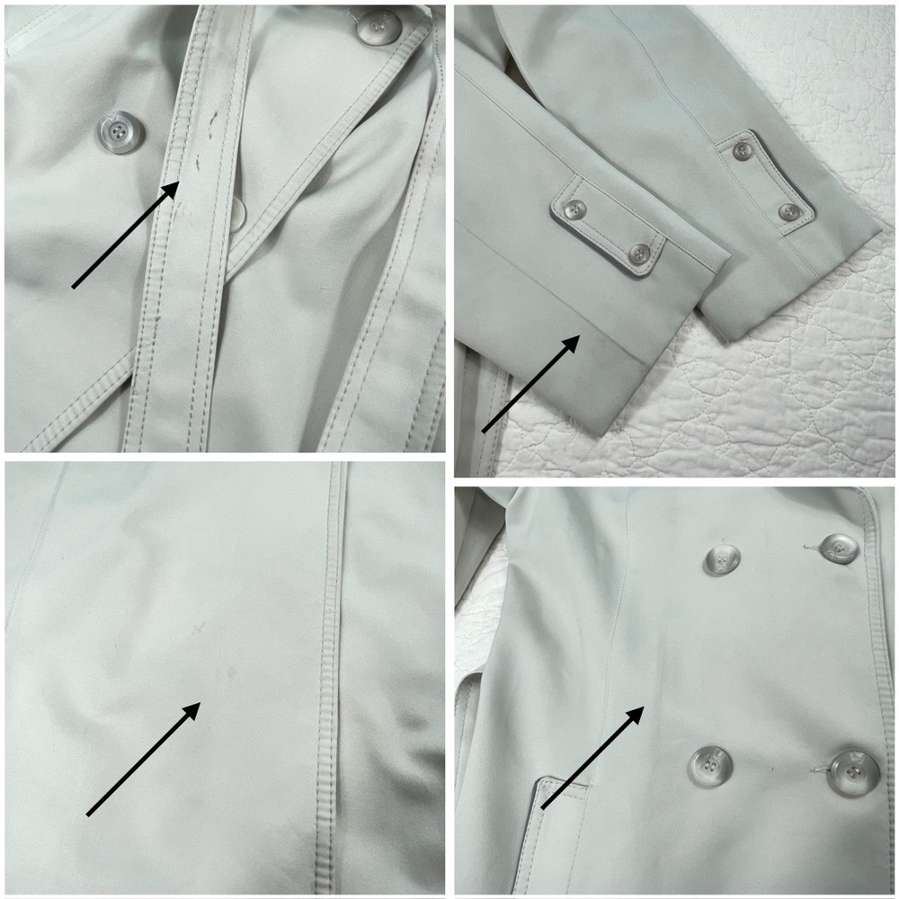 🔥Vintage Forecaster Of Boston Double Breasted Pale Gray Midi Length Trench Coat - Picture 15 of 15